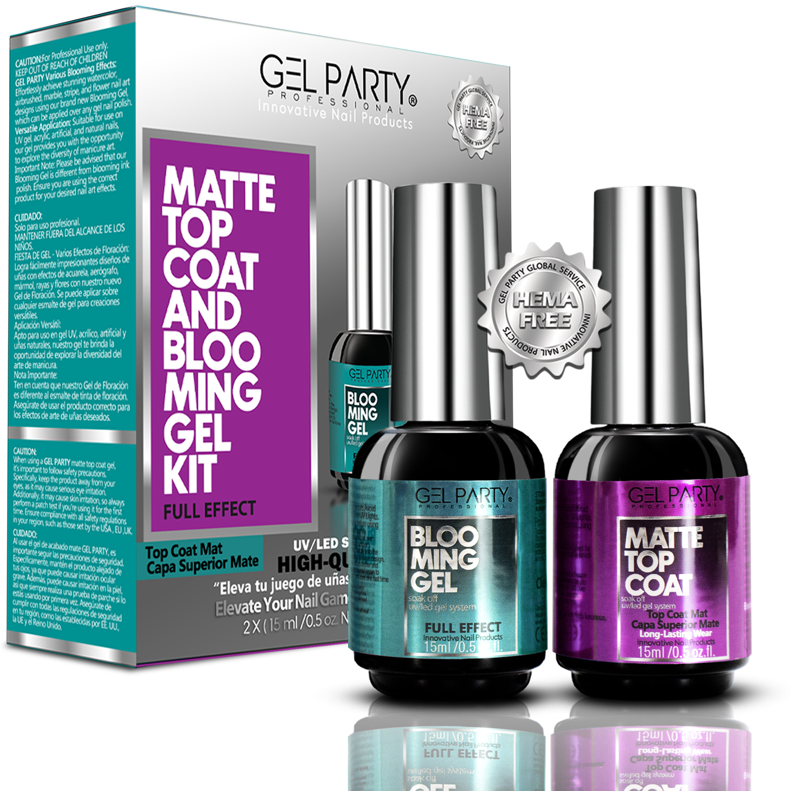 Blooming Gel & No-Wipe Matte Top Coat Kit